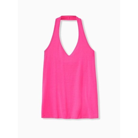 Torrid Hot Pink Glo Neon Halter Top 00 Medium 10 NWOT - Picture 7 of 7